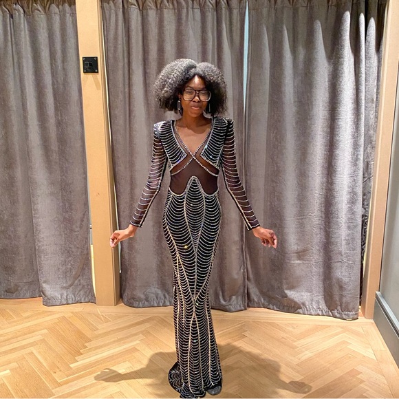 Banjul rhinestone mesh mermaid maxi dress - Picture 5 of 11